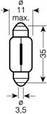 Osram 6486X Снят с производства Лампа 12V 6W sv8.5-8 original line качество оригинальной з/ч (оем) 1 шт. - 1